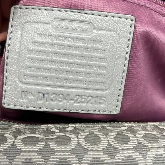 Coach Madeline Madison 25215 Gray Jacquard Leather Satchel Shoulder Crossbody
